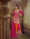 Banno By Sayuri Gerogette With Embroidery Work Readymade Sharara Suit